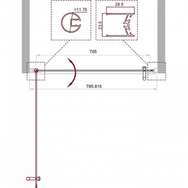 Душевая дверь BelBagno UNO-B-1-60-CH-Cr