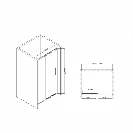 Душевая дверь Vincea Slim-U VDS-2SU110CL