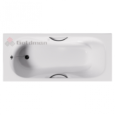 Чугунная ванна Goldman Donni 1600x750x420, с отверстиями для ручек