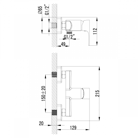 Смеситель для душа Lemark Plus Factor LM1603C
