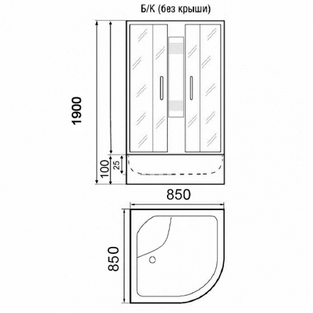 Душевая кабина PARLY TMF911 без крыши