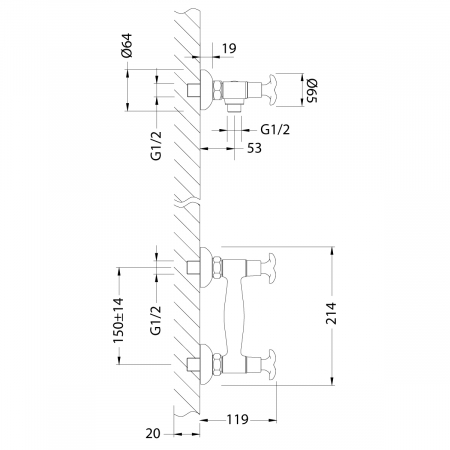 Смеситель для душа Lemark Flora LM0103C