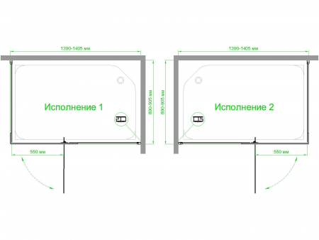 Душевой уголок Royal Bath RB HPVD-T-CH 140х90х200