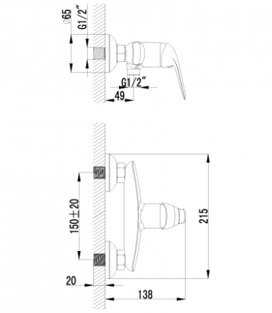 Смеситель для душа Lemark Plus Advance LM1203C
