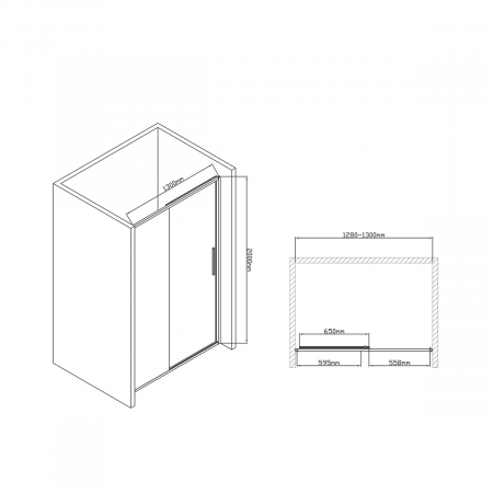 Душевая дверь Vincea Slim-U VDS-2SU130CL