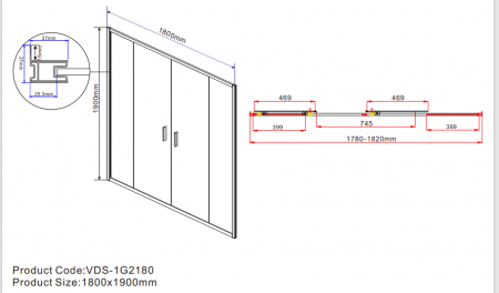 Душевая дверь Vincea Garda VDS-1G2180CH