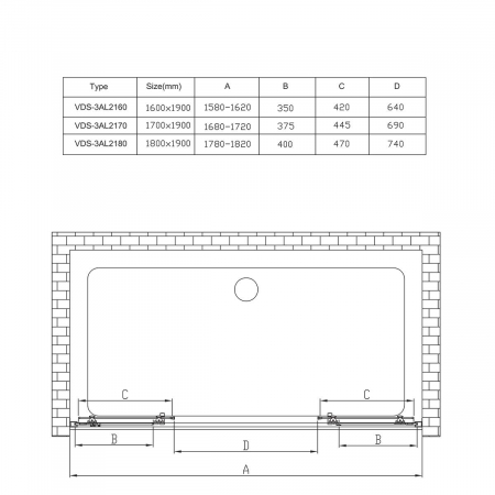 Душевая дверь Vincea Alpha VDS-3AL2160CL