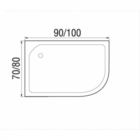 Акриловый душевой поддон WEMOR 100/70/24 L