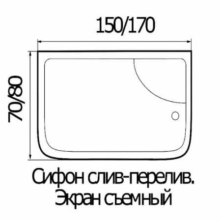 Акриловая ванна WEMOR 150/80/55 S