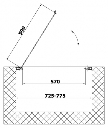 Душевая дверь в нишу Vegas Glass EP LUX 75 08 02