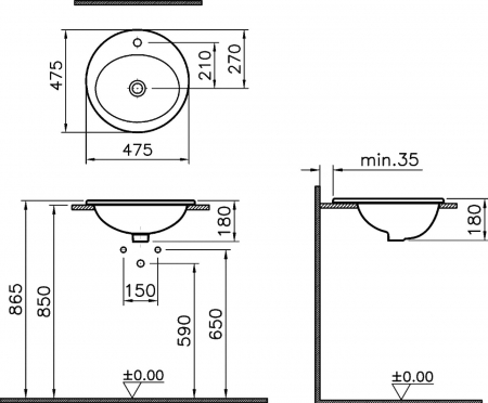 Раковина VitrA S20 5467B003-0001