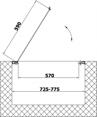 Душевая дверь в нишу Vegas Glass EP LUX 75 09 05