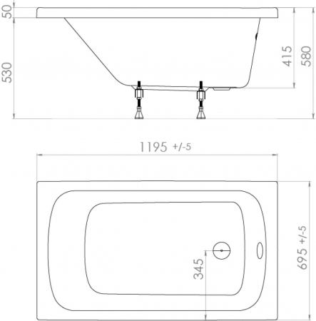 Акриловая ванна Triton Стандарт Н0000099325 120x70